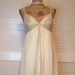 Goddess gold chiffon dress